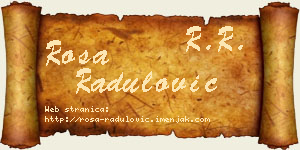 Rosa Radulović vizit kartica